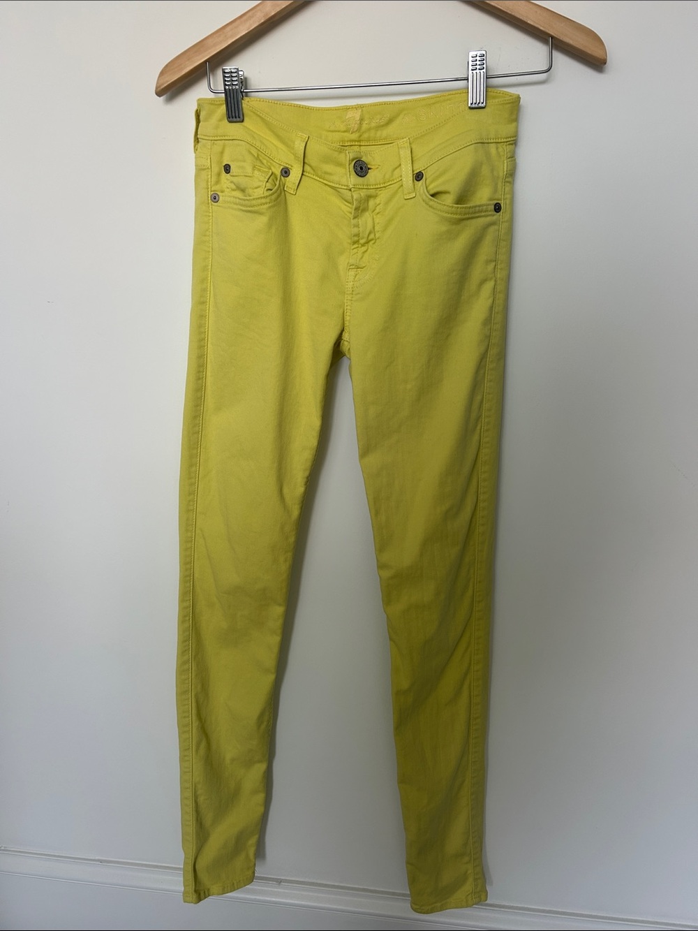 7 For All Mankind Yellow Skinny Jeans